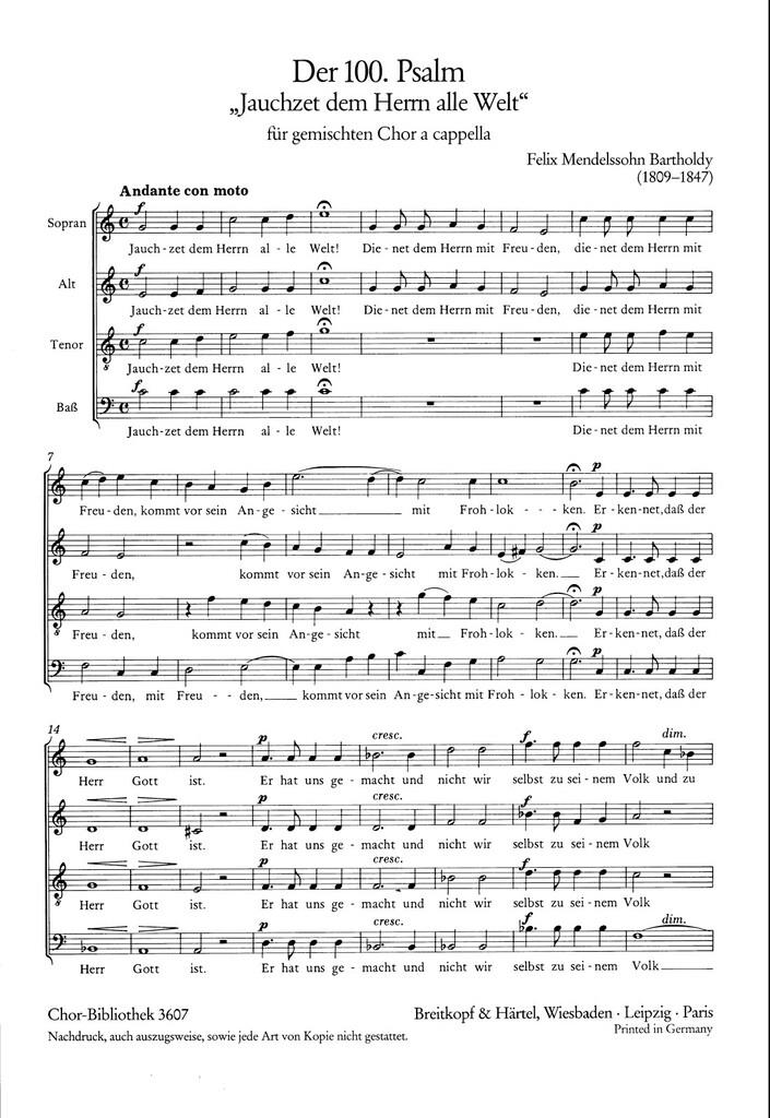 100. Psalm Jauchzet dem Herrn